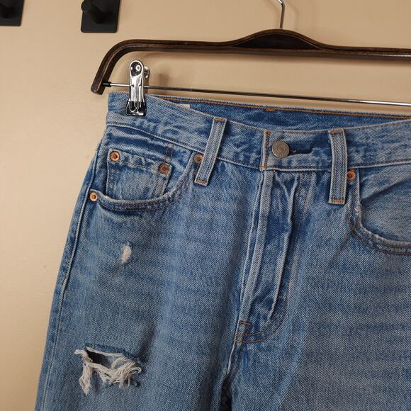 Levi's Premium 501 Skinny Button Fly Jeans Light Wash Size 24 - Picture 4 of 12